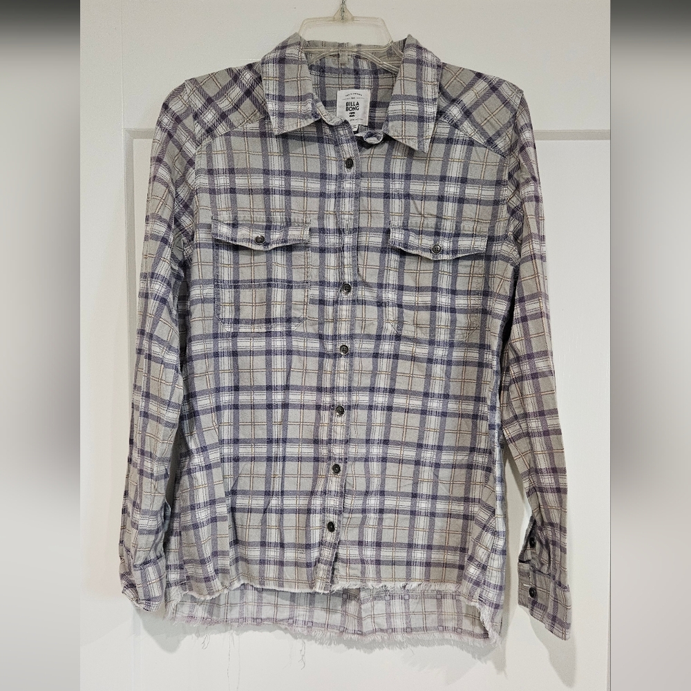 Plaid flannel button up shirt